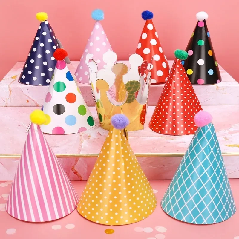 Baby Zebra Clothing - 11Pcs/Bag Happy Birthday Party Hats Polka