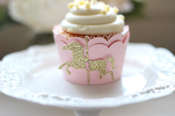 Baby Zebra Clothing - cusom color Carousel horse birthday cupcake