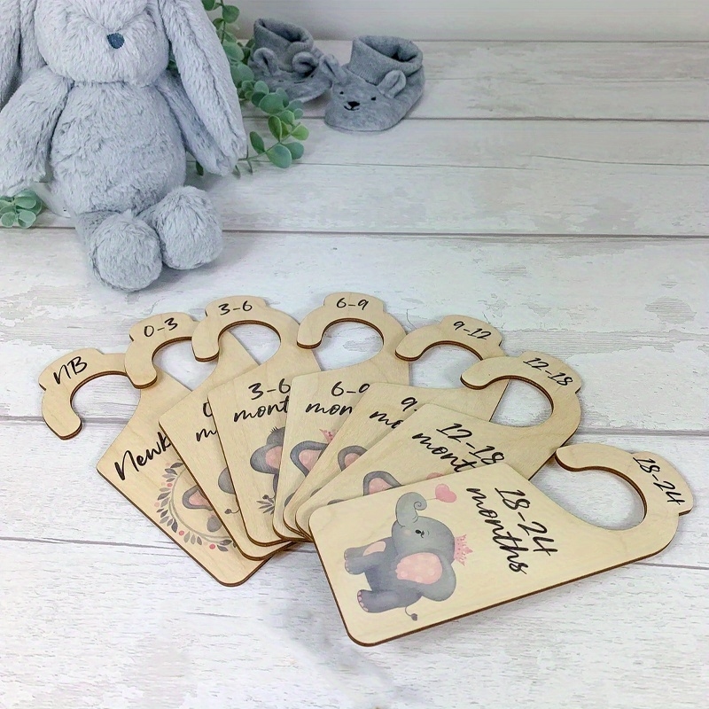Baby Clothes Organiser - 7pcs Wooden Baby Clothes Dividers, Wardrobe