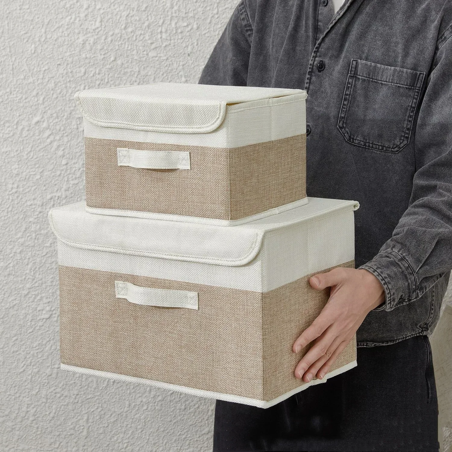 Baby Clothes Organiser - Large-capacity Linen Fabric Storage Organizer Foldable