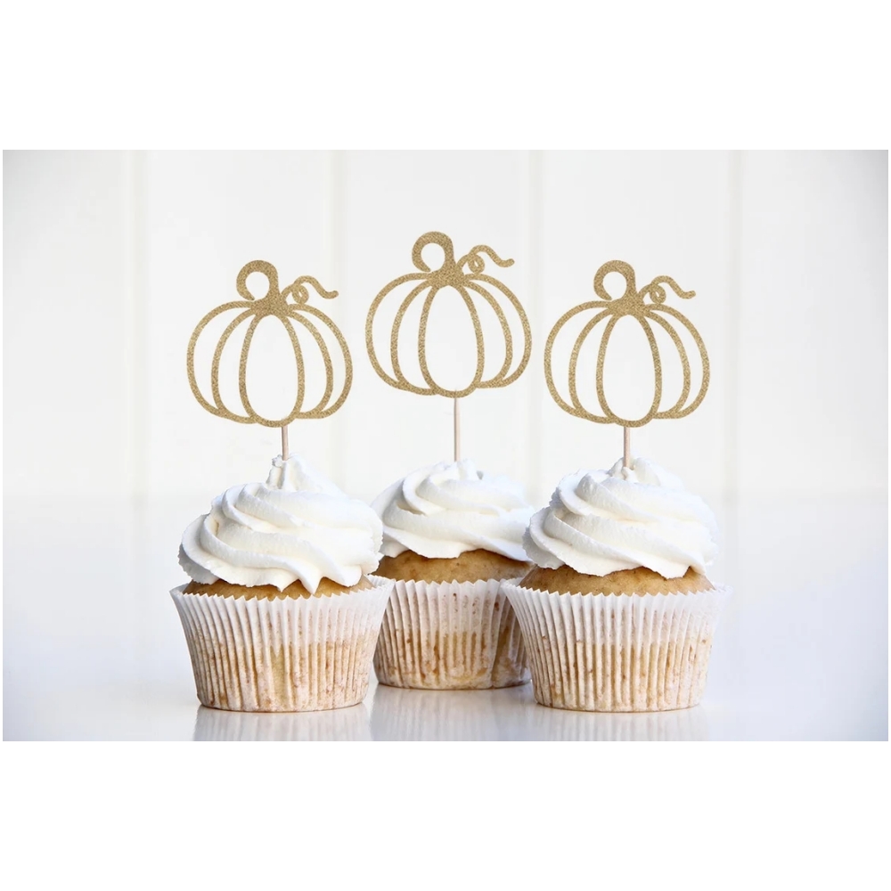 24pcs Pumpkin Cupcake Toppers  - огляд і ціна Baby Zebra Clothing