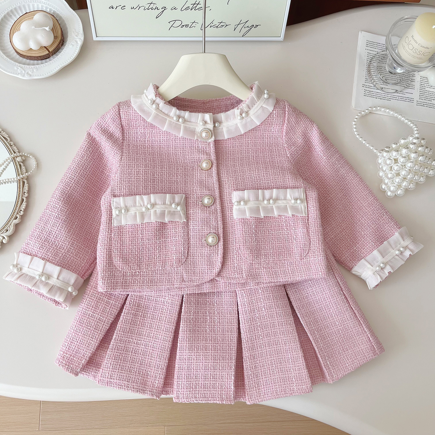 Tweed Pink Girl Boutique Outfi - огляд і ціна Baby Clothing Designer