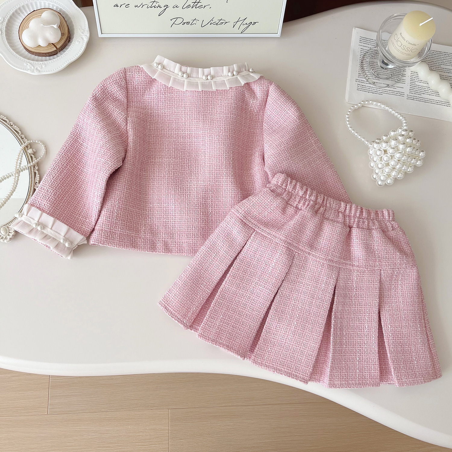 Tweed Pink Girl Boutique Outfi - огляд і ціна Baby Clothing Designer