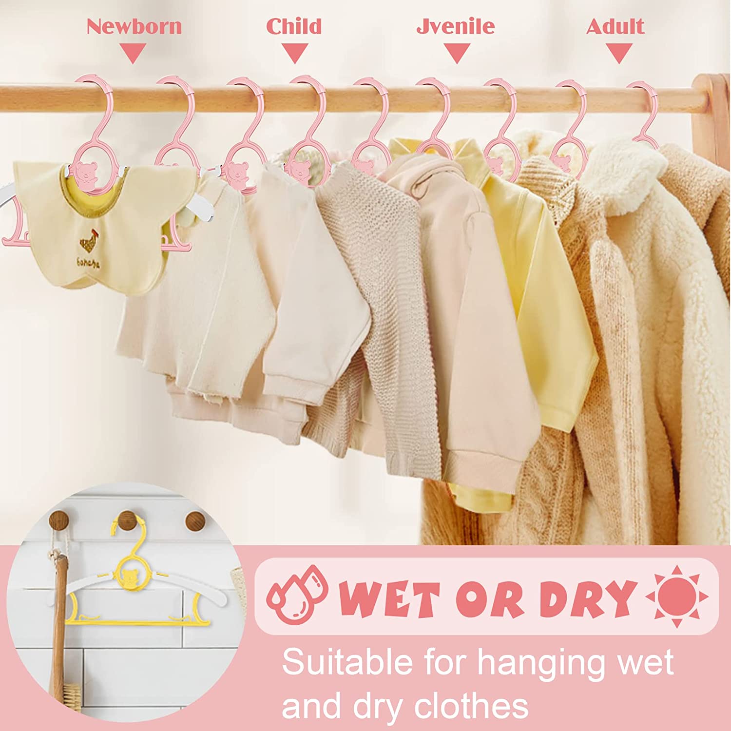 UNTIOR Non-slip Baby Clothes H - огляд і ціна Baby Clothes Organiser