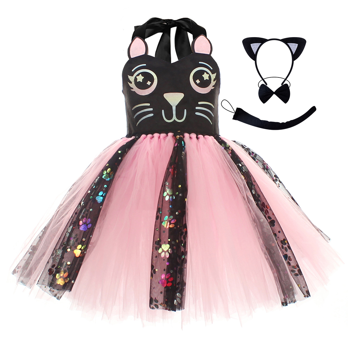 Pink Black Cat Tutu Dress for  - огляд і ціна Baby Clothing For Girls