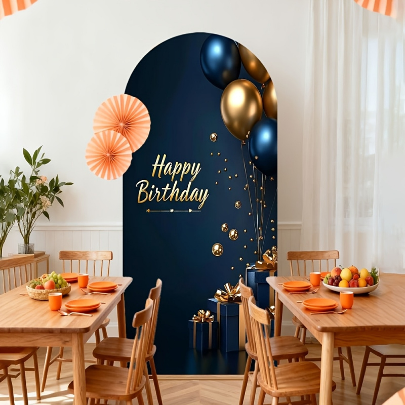 VIKAMA Blue Gold Arch Backdrop - огляд і ціна Baby Zebra Clothing