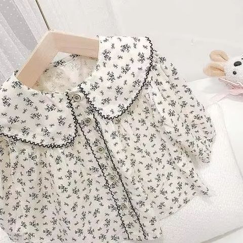 Baby Girls Shirts Floral Long  - огляд і ціна Baby Clothing Korea