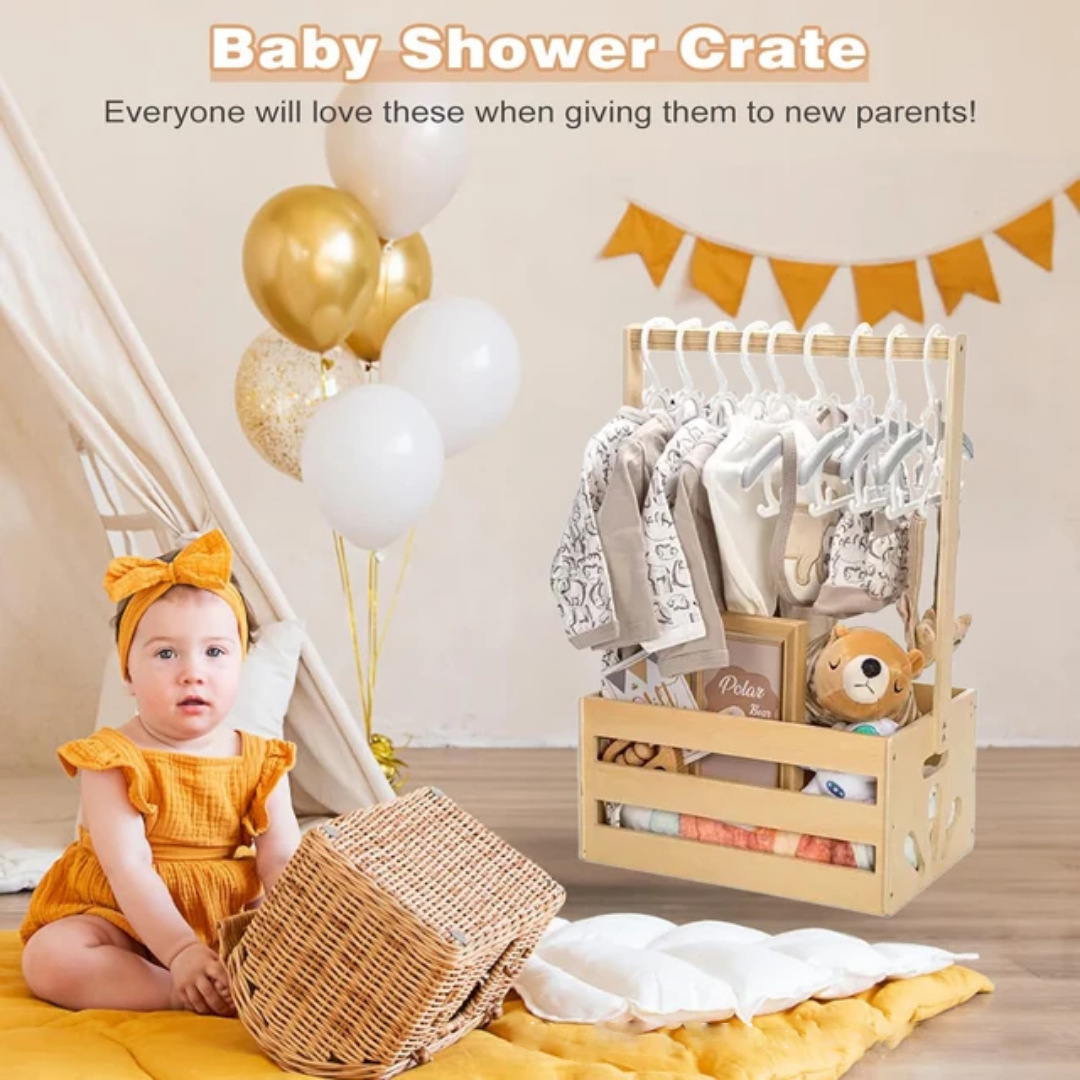 Wooden Baby Shower Crate Close - огляд і ціна Baby Clothes Organiser