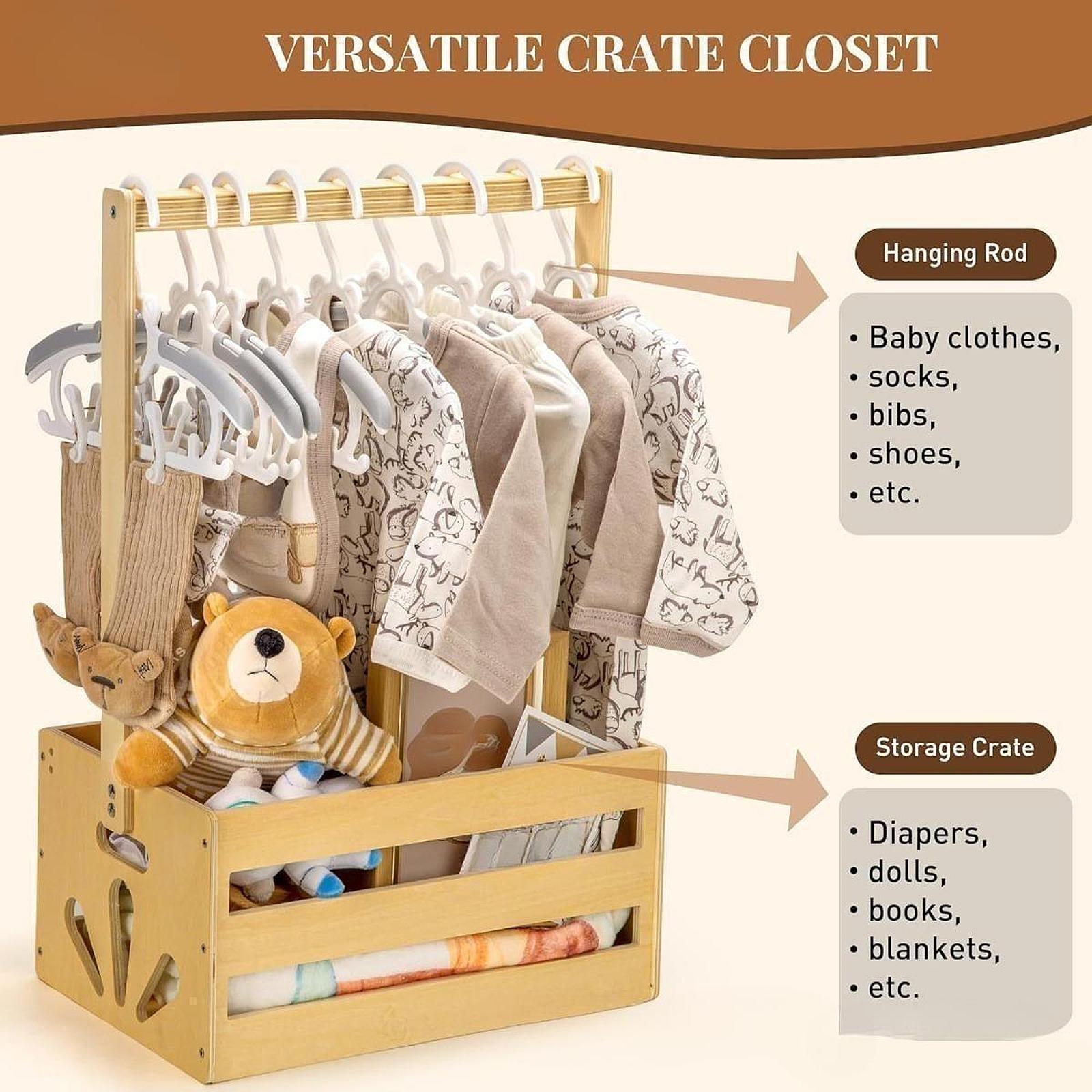 Wooden Baby Shower Crate Close - огляд і ціна Baby Clothes Organiser